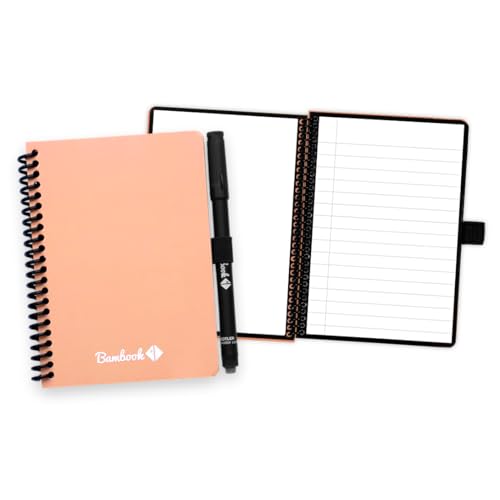 BAMBOOK Colourful Notizbuch - Rosa - A6 - Blanko & Liniert - Wiederverwendbares Notizbuch, Notizblock, Reusable Notebook, Löschbares Whiteboard-Notizbuch von BAMBOOK