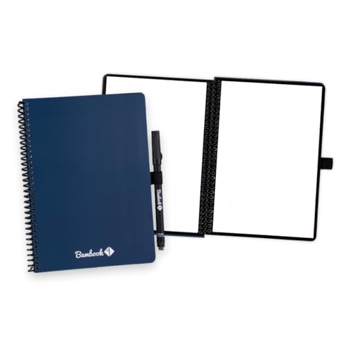 BAMBOOK Colourful Notizbuch - Navy - A5 - Gepunktet, Wiederverwendbares Notizbuch, Notizblock, Reusable Notebook von BAMBOOK