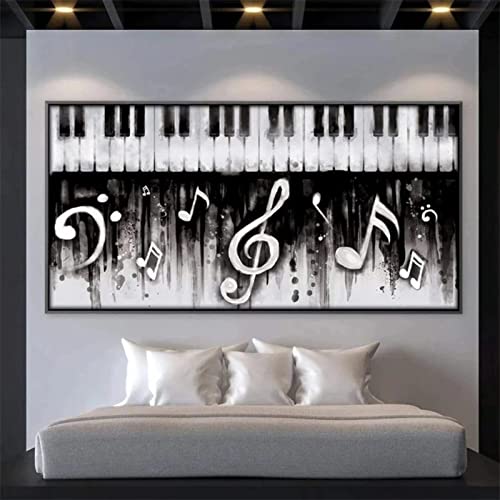 5D Diamant Painting Bilder Groß, Piano Musical Instrument Note 80x120cm DIY Diamond Painting Set Strass Stickerei Diamant Malerei Kunsthandwerk Voller Diamant Kreuzstich Mosaik Gemälde Wall Dekor von BAMZOK