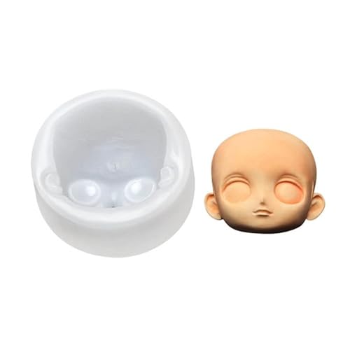 BANAN 3D-Puppen-Kopf-Baby-Gesichtsform Silikon-Kuchenform Modell handgefertigte Seife Ton Gipsform Fondant Schokolade Bastelform. 3D-Puppenkopf-Form Baby-Kopf-Form von BANAN