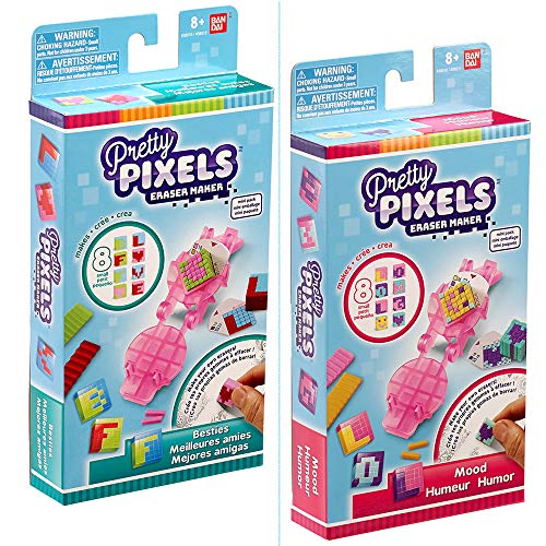 BANDAI Pretty Pixels – Krazy Pixels – Radiergummi-Fabrik – Mini-Set – Zufällig ausgewähltes Modell – Basteln von BANDAI