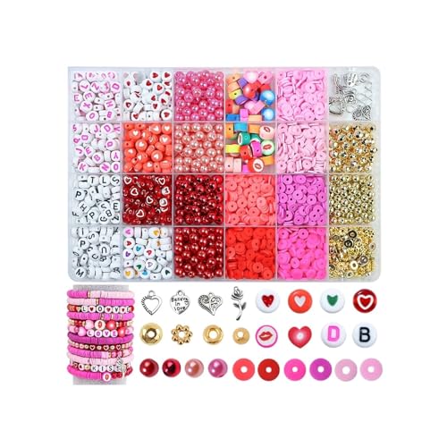 BANGHA Armbänder Selber Machen,DIY 24 Gitter Alphabet-Perlen, weiche Keramik-Lose-Perlen, Zubehör for DIY-Armband, Halskette, Weinroter Farbton, Schmuckherstellungsset BANGHA Armbänder Selber Machen,DIY 24 Gitter Alphabet-Perlen, weiche Keramik-Lose-Perlen, Zubehör for DIY-Armband, Halskette, Weinroter Farbton, Schmuckherstellungsset von BANGHA