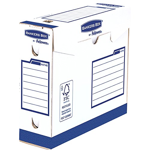 Bankers Box 4474002 Heavy Duty Archivschachtel, 100% recycelt, 20-er Pack, 80 mm von BANKERS BOX