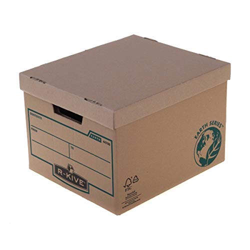 Bankers Box Archivbox Standard, Earth Series 100% recycelt, doppelter Boden und Trageseiten, für Ringbücher und 80mm Archivschachteln, Pack mit 10 Stück von BANKERS BOX