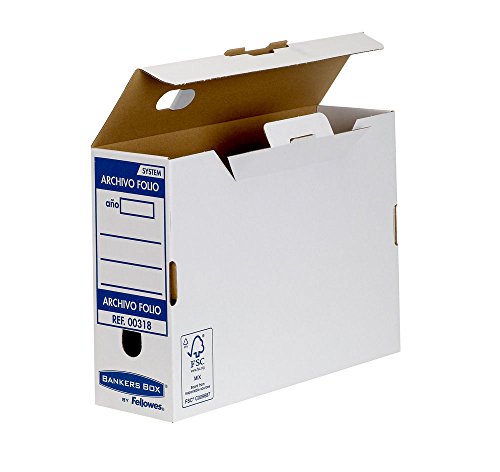 Bankers Box 0031802 - Definitive Filing Box System Spine 100 mm, Folio, Selbstzusammenbau von Fellowes