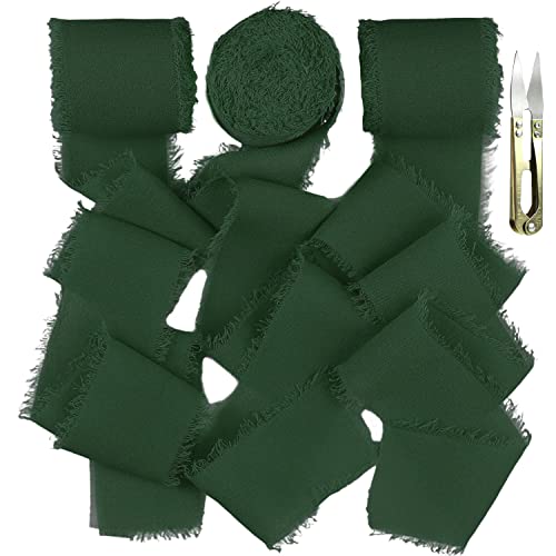 Geschenkband Schleifenband Chiffonband Seidenband mit Fransen Chiffon Bänder Handgemachtes Ausgefranstes für Geschenkverpackung Hochzeit Blumenstrauß Dekoration von BANTI