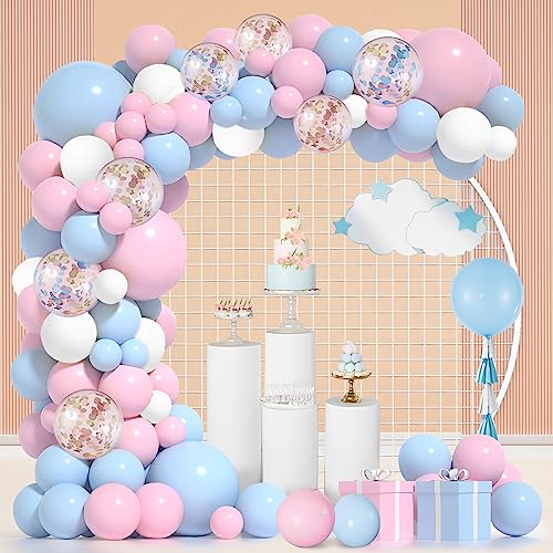 BAODBF 149 Stück Luftballons Blau Rosa Arch Kit Girland von BAODBF