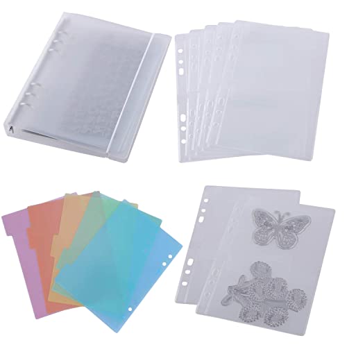 15 x Ringbuchbeutel für lose Blätter mit 5 Registerkarten und 1 x 6-Ringbuch-Einband für Heimwerker, 6-Loch-Planerseiten, Nachfülleinsatz, Scrapbooking, Papierkarten, Basteln, Stanzschablonen, von BAOFALI