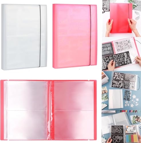 BAOFALI 2 Set/20 Seiten, 80 Taschen, großes transparentes Aufkleber-Foto-Aufbewahrungsalbum; Aufbewahrungsbuch, Organizer für Postkarten, Aufkleber, Fotos, transparente Stempel und Stanzformen, 44,5 x von BAOFALI