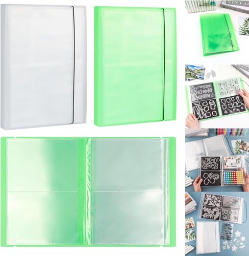 BAOFALI 2 Set/20 Seiten, 80 Taschen, großes transparentes Aufkleber-Foto-Aufbewahrungsalbum; Aufbewahrungsbuch, Organizer für Postkarten, Aufkleber, Fotos, transparente Stempel und Stanzformen, 44,5 x von BAOFALI