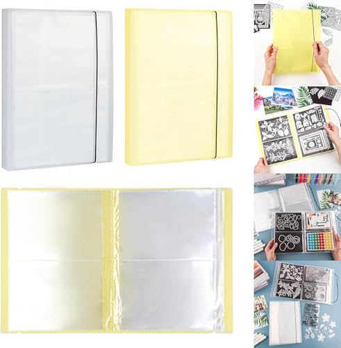 BAOFALI 2 Set/20 Seiten, 80 Taschen, großes transparentes Aufkleber-Foto-Aufbewahrungsalbum; Aufbewahrungsbuch, Organizer für Postkarten, Aufkleber, Fotos, transparente Stempel und Stanzformen, 44,5 x von BAOFALI