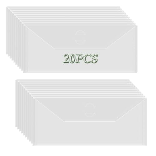 BAOFALI 20 Stück 9,9 x 23,9 cm Stempel- und Stanzschablonen-Aufbewahrungstaschen, wiederverschließbar, transparente Kunststoffbeutel, Aufbewahrung für Stanzformen, Stempel, Basteln für Bastelarbeiten, von BAOFALI