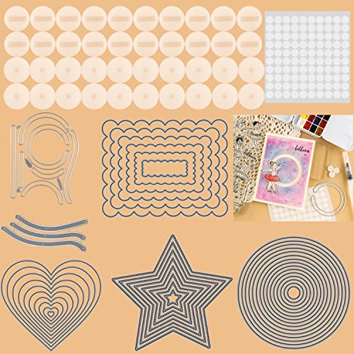 BAOFALI 47-teiliges Set mit rotierenden Liebesherzen, Sternen, Rechtecken, Stanzformen mit DIY-Gleitern, Schieberkarten, rotierende Gleiter, Zubehör für Kartenherstellung, DIY, Scrapbooking, von BAOFALI