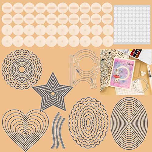 BAOFALI 47-teiliges Set mit rotierenden Liebesherzen, Sternen, Rechtecken, Stanzformen mit DIY-Gleitern, Schieberkarten, rotierende Gleiter, Zubehör für Kartenherstellung, DIY, Scrapbooking, von BAOFALI