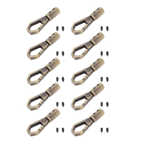 10 Setsrope -Endkappen, Snap Decking -Fitnessmasse für Schmuckherstellung mit 6 Mm Zinklegungs -Glockenhaken 7mm Schraube (GOLD) (SILVER) (BLACK) (Antike Messing) von BAOFUYA