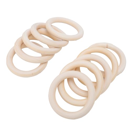 10pcs Holzringe, Hölzerne Handwerksschleifenringe Unvollendete Holzkreisringe Unvollendete Hölzerne Runden Ringe Holzhandwerk Dekorative Kreise Accesoring für Handgefertigt von BAOFUYA