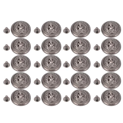 20 Sets Vintage löwe Rivet, Einzigartige Strukturelle und 7mm -Schrauben Design Zinklegierung Löwen Nietknopf für Gepäckschuhe Hut Kreatives Handwerk (24 mm) (BLACK) von BAOFUYA