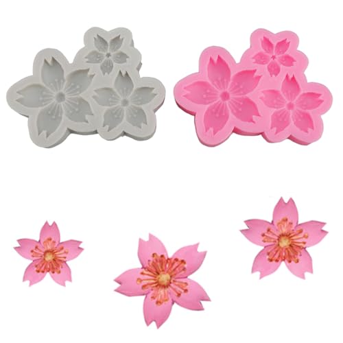 2pcs Blüte Silikonformtablett, 3D -Silikonseife Fondantkuchen Dekorationswerkzeug für Bäckerei Machen Weich von BAOFUYA