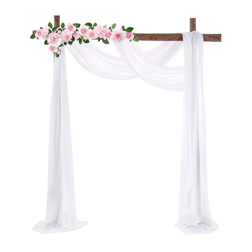 BAOHUAHU tüll meterware Schleier Hochzeit Netting draußen Hochzeit Party Szene Dekoration,Hochzeit Dekoration tüll,Hochzeit Bogen Vorhang Zeremonie Dekoration (White) von BAOHUAHU