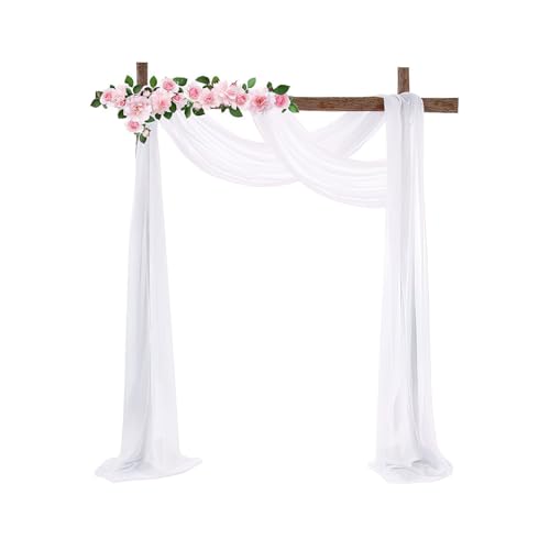 BAOHUAHU tüll meterware Schleier Hochzeit Netting draußen Hochzeit Party Szene Dekoration,Hochzeit Dekoration tüll,Hochzeit Bogen Vorhang Zeremonie Dekoration (White) von BAOHUAHU