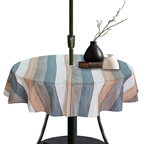 BAOK Runde Outdoor Tischdecke Mit Sonnenschirmen Loch Wasserdicht Tischdecke Table Cover Für Innen Und Außenbereich Camping Picknick Terrasse Party Frühling 153cm von BAOK