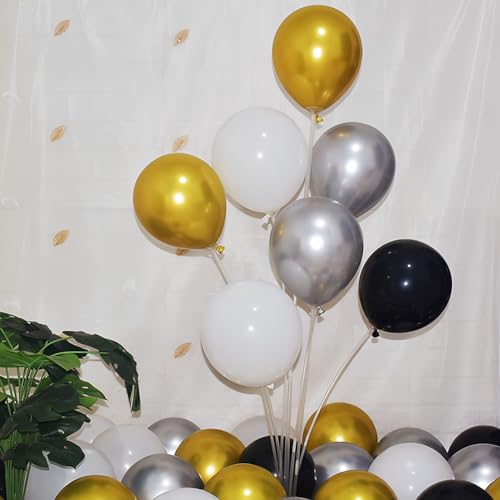 200 Stück Gold Silber und Schwarz Weiß 30,5 cm Luftballons Metallic Chrom Glänzend Latex Ballon für Hochzeit Geburtstag Abschlussfeier Babyparty Valentinstag Party Dekorationen 200 Stück Gold Silber und Schwarz Weiß 30,5 cm Luftballons Metallic Chrom Glänzend Latex Ballon für Hochzeit Geburtstag Abschlussfeier Babyparty Valentinstag Party Dekorationen von BAOKUANHU