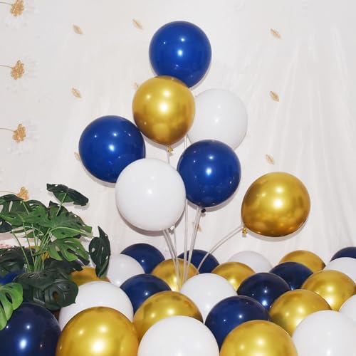 Luftballons, Marineblau, Gold und Weiß, 12,7 cm, metallisches Latex, Großpackung, kleine Ballonbogengirlande, Kit für Geburtstag, Hochzeit, Brautparty, Babyparty, Abschlussfeier, Party-Dekorationen, von BAOKUANHU
