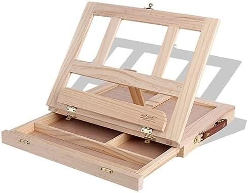 Holz-Tischstaffeleien for Malerei, Künstler, Kinder, Schubladenbox, tragbarer Desktop-Laptop, Zubehör, Koffer, Malutensilien, Kunstbedarf von BAOLIQ