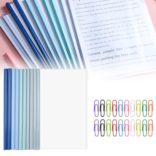 A4 Sliding Bar Binder,10Stk A4 Kunststoff Bericht Abdeckungen,Transparente Schiebe Ordner,Klar Berichtsordner,Bericht Abdeckungen Ordner,Transparente Dokumentenordner,für Büro,Zuhause,Schule von BAOSROY