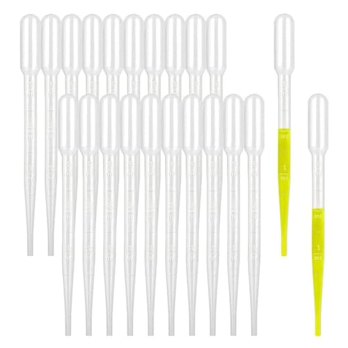 BAOSROY Tropfpipette aus Kunststoff, Tropfpipette, Messpipette, Transferpipette, Dispergierpipette, für Transferparfüm, ätherisches Öl, Acrylfarbe und Labor, 3 ml, 20 Stück von BAOSROY