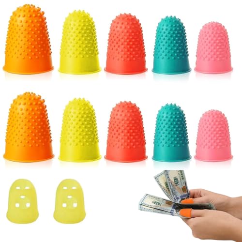 Fingerschutz Gummi,10 Stück Fingerschutz Fingerkappen Zählfinger,Gummi Finger Tip Pads,Fingerspitzenschutz,Fingerspitzenkappen Pads,Silikon Fingerhut Fingerkissen,in 5 Größen,Doigtiers en Caoutchou von BAOSROY