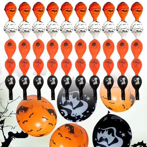 Halloonween Luftballons,50pcs Halloween Deko Luftballons,Halloonween Latex Ballons,Halloween Luftballons Schwarz Orange Weiß,Halloween Party Ballon für Kinder Geburtstag Dekorationen Zubehör Geschenk von BAOSROY