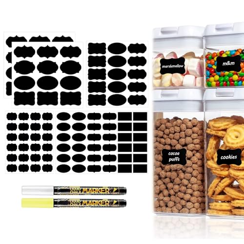 Etiketten Selbstklebend,99pcs Tafeletiketten Selbstklebend,Tafel Aufkleber,Wasserdichte Etiketten Selbstklebend mit Löschbar Kreidemarker,Etiketten Marmeladengläser,Küchen Klebeetikette von BAOSROY