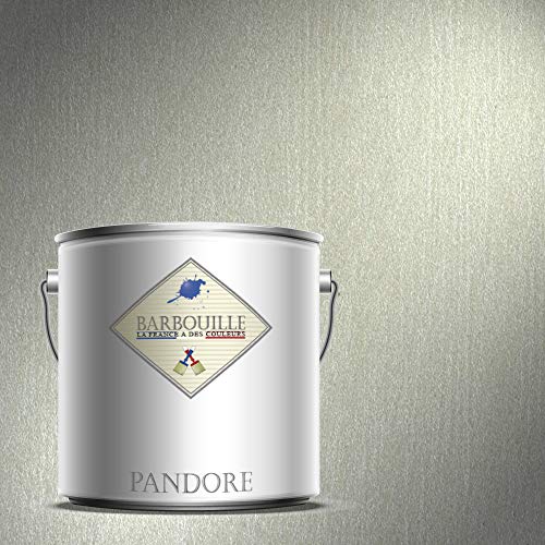 BARBOUILLE Pandore 2,5 Ltr – Farbe Perlmutt-Effekt, Metallisee Farbe – Silber – Barbiche Spachtel inklusive von BARBOUILLE