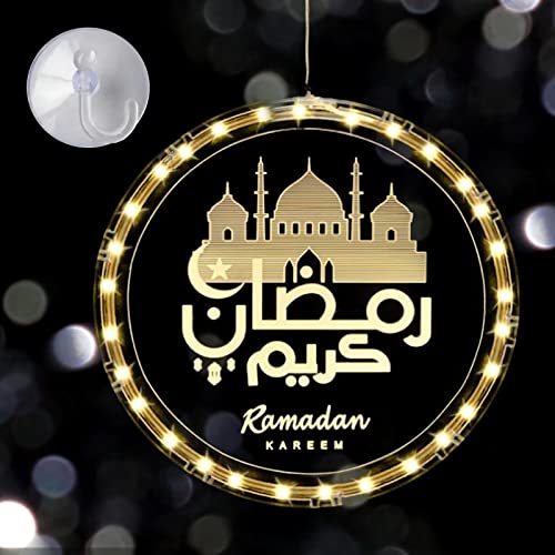 BARVERE Ramadan Dekoration Fee Licht, LED Eid Dekorationen, Muslim Ramadan Lichterkette mit Saugnapfhaken, Eid Ramadan Laternen Lichterkette für Festival, Party und Eid Mubarak Dekoration-Schloss von BARVERE