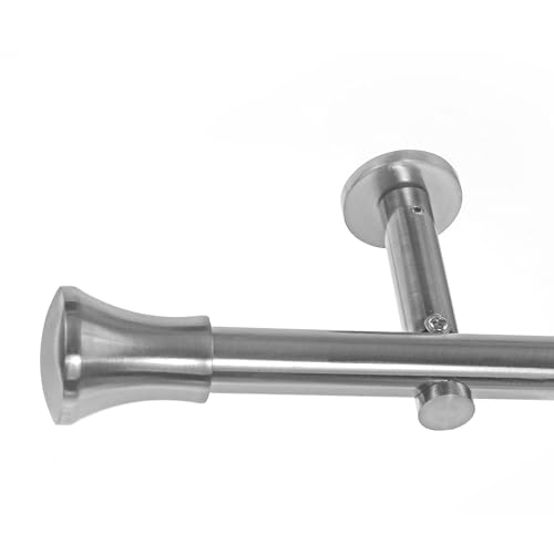 BASIT Gardinenstange mit Wandhalterung 320 cm lang Edelstahl Look im Set 1-läufige Gardinenstange Wandmontage Ø19mm Metall I 120-600 cm verfügbar H19 BASIT Gardinenstange mit Wandhalterung 320 cm lang Edelstahl Look im Set 1-läufige Gardinenstange Wandmontage Ø19mm Metall I 120-600 cm verfügbar H19 von BASIT