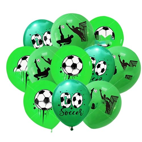 Fußball Luftballons, 18 Stück 12 Zoll Latex Fußball Luftballon, Fussball Luftballon Grün, Fußball Deko Luftballons, Fussball Geburtstag Deko, Fußballparty Dekoration, Fußball Bedruckte Luftballons von BASTOUR