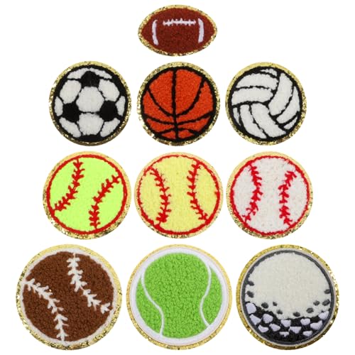 BATHVEVE 10 Stk Fußball-stickpatch Schmuckregal Fach Aufkleber Fußball Kit Halterung Einfache Armbänder Hose Fußball-aufnäher Hutflecken Basketball-aufnäher Aufnäher Für Sportbälle Chenille von BATHVEVE