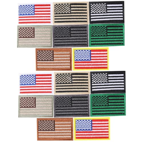 BATHVEVE 2 Sätze Aufnäher Mit Amerikanischer Flagge Uns Flecken Patch Insignien Frischer Fleck Stickerei Bestickt Cool Union Jack-aufnäher Aufkleber Flicken Aufnähen Stoff 8 Stück * 2 von BATHVEVE