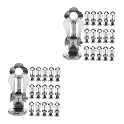 BATHVEVE 2 Sätze Zarte Ohrringe Zubehör Ohrringe Clips Ohrring Clip Ohrring Basis Ohrring Design Clip-ohrring-konverter Ohrhaken Materialien Für Ohrclips Schöner Ohrclip Silver 50 Stück * 2 von BATHVEVE