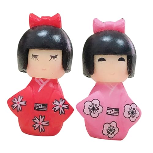 BATHVEVE 2 Stück Mini Kimono Puppe Orientalische Puppen Minipuppen Für Mädchen Japanische Traditionelle Puppen Kleidung Für Traditionelle Japanische Puppen Japanische Puppen Für Mädchen PVC von BATHVEVE