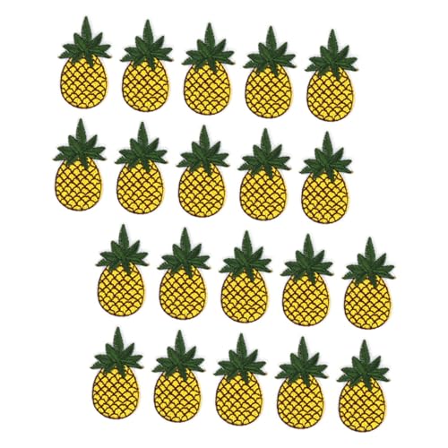 BATHVEVE 20 Stück Ananas -Stickerei Tasche bestickter Aufnäher Patches für Rucksäcke Cartoon-Patches tropische applikationen Fruchtpflaster nähen Ananasflecken Eisen auf Stickgarn von BATHVEVE