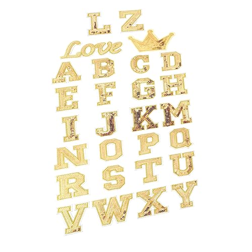 BATHVEVE 56 Stück Sticked Letter Mark Flecken Brief Klein Römisch Initial Geformt Paillette Patch Stickerei Kleidung Verschönerung Alphabet Klebrig Für Golden Stoff BATHVEVE 56 Stück Sticked Letter Mark Flecken Brief Klein Römisch Initial Geformt Paillette Patch Stickerei Kleidung Verschönerung Alphabet Klebrig Für Golden Stoff von BATHVEVE