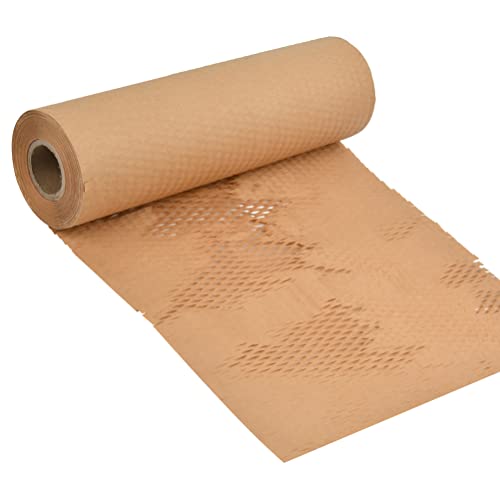 BATINO 30cm x 30m Wabenpapier Verpackungspapier Wabenpapierrolle Braunes Verpackungspapier Verpackungsmaterial Packpapier für umzug Versand fragil Artikel, Öko Kraftpapier Wabenpapier Rolle von BATINO