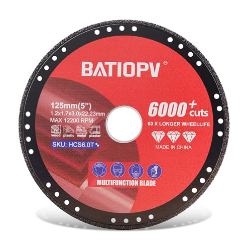 BATIOPV Trennscheibe 125mm, Schleifscheiben für Metall(für Winkelschleifer - geeignet für Makita, Bosch) zum schnellen Trennen von Edelstahl, Betonstahl,Aluminium. von BATIOPV