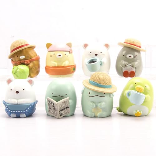 Sumikkogurashi 8 Stück Figuren für Kinder, Spielzeug, Geschenke, Kuchen, Ornamente Modelle von BATTERUI