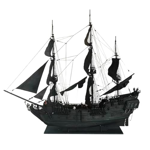 BAUBAUPLAY 3D Puzzle Holz Piratenschiff, 1/50 Maßstab Steampunk Black Pearl Piratenschiff, DIY Modellbau Handwerk Holzbausatz Geschenk zum Geburtstag für Erwachsene (Kit Version) von BAUBAUPLAY