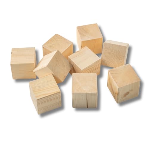 BAVASTYLE Cube - 9 XXL Fichten Holzwürfel 10x10x10cm - Holzklötze zur Dekoration, individuell gestaltbare Holz Deko - Würfel zum Bauen & Basteln - PEFC zertifiziertes Echtholz von BAVASTYLE