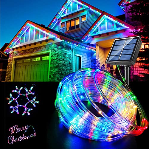 BAYHT 12M Solar Lichterschlauch LED Schlauch Außen Lichtschlauch 120er LED Wasserdicht Lichterkette mit 8 Modi, für Außen & Innen Deko Garten, Weihnachten, Hochzeit, Party, Feier von BAYHT