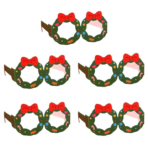 BAYORE Packung Mit 5 Stück Papier Brillenrahmen Schöne Cartoon Weihnachtsbrillen Requisiten Für Festliche Dekorationen Partyzubehör Urlaubsbrillen von BAYORE